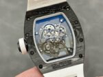 BBR Factory Richard Mille 43mm RM055 Black Carbon Fiber White Rubber Strap Rose Gold Skeletonized Dial - Image 7
