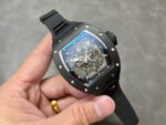 BBR Factory Richard Mille 43mm RM055 Black Ceramics Black Rubber Strap Black Skeletonized Dial - Image 4
