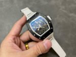 BBR Factory Richard Mille 43mm RM055 Black Ceramics White Rubber Strap White Skeletonized Dial - Image 4