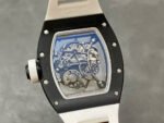 BBR Factory Richard Mille 43mm RM055 Black Ceramics White Rubber Strap White Skeletonized Dial - Image 7
