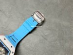 BBR Factory Richard Mille 43mm RM055 White Ceramics Light Blue Rubber Strap Light Blue Skeletonized Dial - Image 8