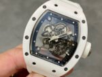 BBR Factory Richard Mille 43mm RM055 White Ceramics White Rubber Strap Black Skeletonized Dial - Image 3