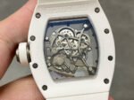 BBR Factory Richard Mille 43mm RM055 White Ceramics White Rubber Strap Black Skeletonized Dial - Image 6