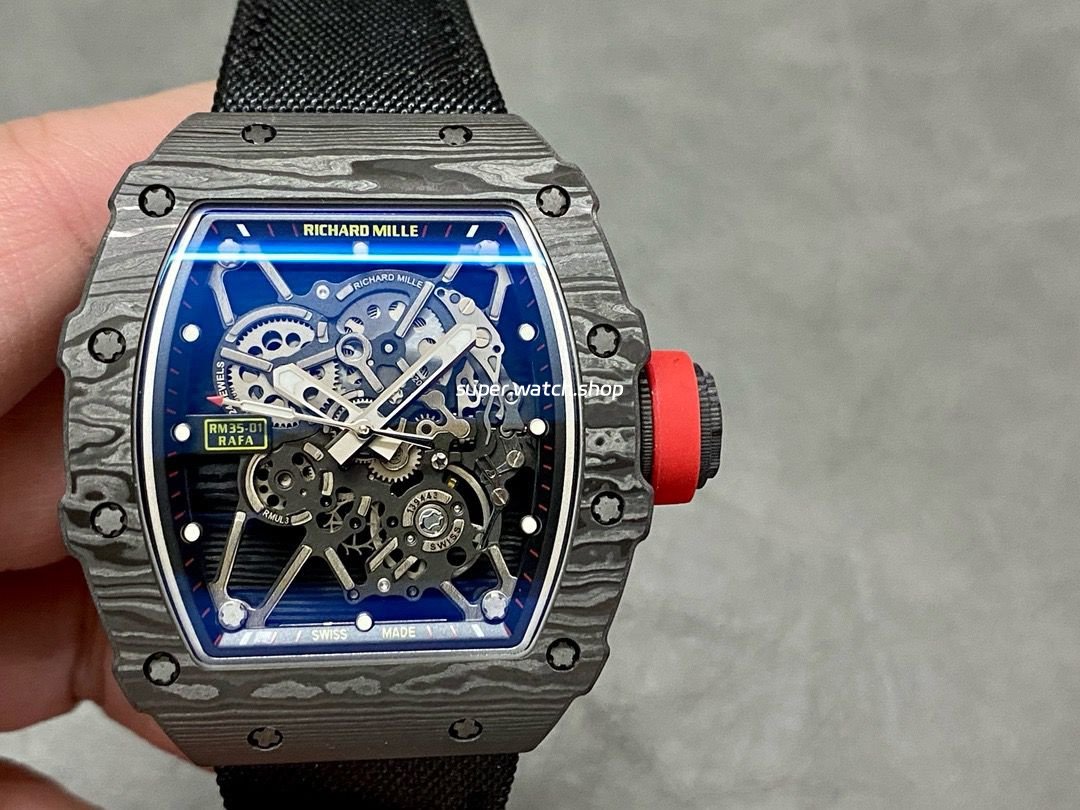 BBR-Factory-Richard-Mille-RM35-01-Black-Carbon-Fiber-Black-Canvas-Strap-Black-Skeletonized-5.jpg BBR Factory Richard Mille 42mm RM35-01 Black Carbon Fiber Black Canvas Strap Black Skeletonized - Image 1