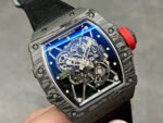 BBR Factory Richard Mille 42mm RM35-01 Black Carbon Fiber Black Canvas Strap Black Skeletonized - Image 2