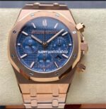 BF Factory Audemars Piguet Royal Oak Chronograph 26240OR.OO.1320OR.05 41mm Full Rose Gold Blue Dial