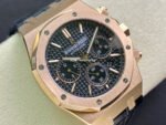 BF Factory Audemars Piguet Royal Oak Chronograph 26240OR.OO.D002CR.02 41mm Rose Gold Leather Strap Black Dial - Image 2