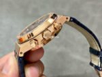 BF Factory Audemars Piguet Royal Oak Chronograph 26331OR.OO.D315CR.01 41mm Rose Gold Leather Strap Blue Dial - Image 6