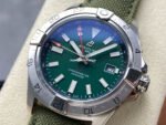 BLS Factory Breitling Avenger 44mm Steel Calf Skin Strap Red GMT Needle Green Dial - Image 3