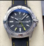 BLS Factory Breitling Avenger A323201A1B1X1 44mm Steel Calf Skin Strap Yellow GMT Needle Black Dial