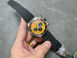 BLS Factory Breitling Chronomat 44mm Steel Rubber Strap Black Eye Orange Dial - Image 4