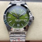 BLS Factory Breitling Chronomat GMT A32398A11L1A 40mm Yellow GMT Needle Full Steel Light Green Dial