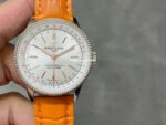BLS Factory Breitling Navitimer A17395F41G1P3 35mm Steel Leather Strap Silver Dial