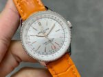 BLS Factory Breitling Navitimer A17395F41G1P3 35mm Steel Leather Strap Silver Dial - Image 2