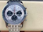 BLS Factory Breitling Navitimer B01 Chronograph AB0138241G1A1 43mm Full Steel Silver Dial