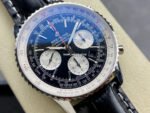 BLS Factory Breitling Navitimer Chronograph AB0121211B1A1 43mm Steel Leather Strap White Eye Black Dial - Image 2