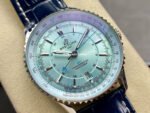 BLS Factory Breitling Navitimer GMT A32310171C1P1 41mm Steel Leather Strap Ice Blue Dial - Image 2