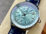 BLS Factory Breitling Navitimer GMT A32310171C1P1 41mm Steel Leather Strap Ice Blue Dial - Image 3