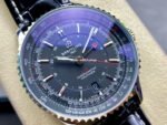 BLS Factory Breitling Navitimer GMT A32310251B1P1 41mm Steel Leather Strap Black Dial - Image 2