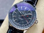 BLS Factory Breitling Navitimer GMT A32310251B1P1 41mm Steel Leather Strap Black Dial - Image 3
