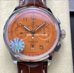 BLS Factory Breitling Premier B01 Chronograph AB0145331K1P1 42mm Steel Leather Strap Arabic Numerals Orange Dial