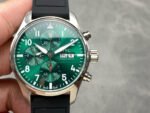 BLS Factory IWC Pilot Chronograph IW388103 41mm Steel Rubber Strap Arabic Numerals Green Dial