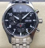 BLS Factory IWC Pilot Chronograph IW388111 41mm Steel Arabic Numerals Black Dial