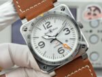 BRF Factory Bell Ross BR 03-93 GMT 42mm Steel Leather Strap White Dial - Image 2