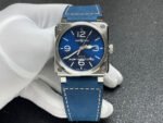 BRF Factory Bell Ross BR 03 BR0392-BLU-STSCA 42mm Steel Leather Strap Blue Dial