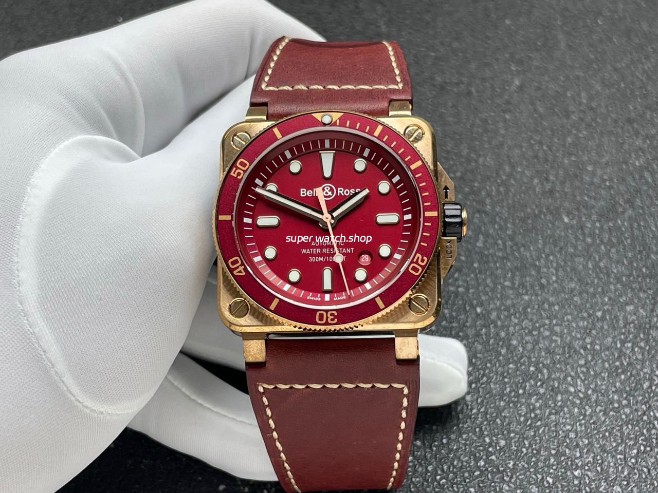 BRF-Factory-Bell-Ross-BR-03-BR0392-D-R-BRSCA-42mm-Bronze-Leather-Strap-Red-Dial-8.jpeg BRF Factory Bell Ross BR 03 BR0392-D-R-BRSCA 42mm Bronze Leather Strap Red Dial - Image 1