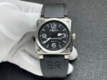 BRF Factory Bell Ross BR 03 BR03A-BL-STSRB 42mm Steel Rubber Strap Black Dial