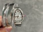 BV Factory Bvlgari Quartz Serpenti 101910 35mm Full Steel Roman Numerals Silver Dial