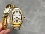 BV Factory Bvlgari Quartz Serpenti 101924 35mm Full Gold Roman Numerals White Dial