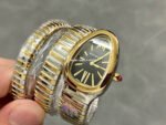 BV Factory Bvlgari Quartz Serpenti 102123 35mm Gold&Steel Roman Numerals Black Dial - Image 3