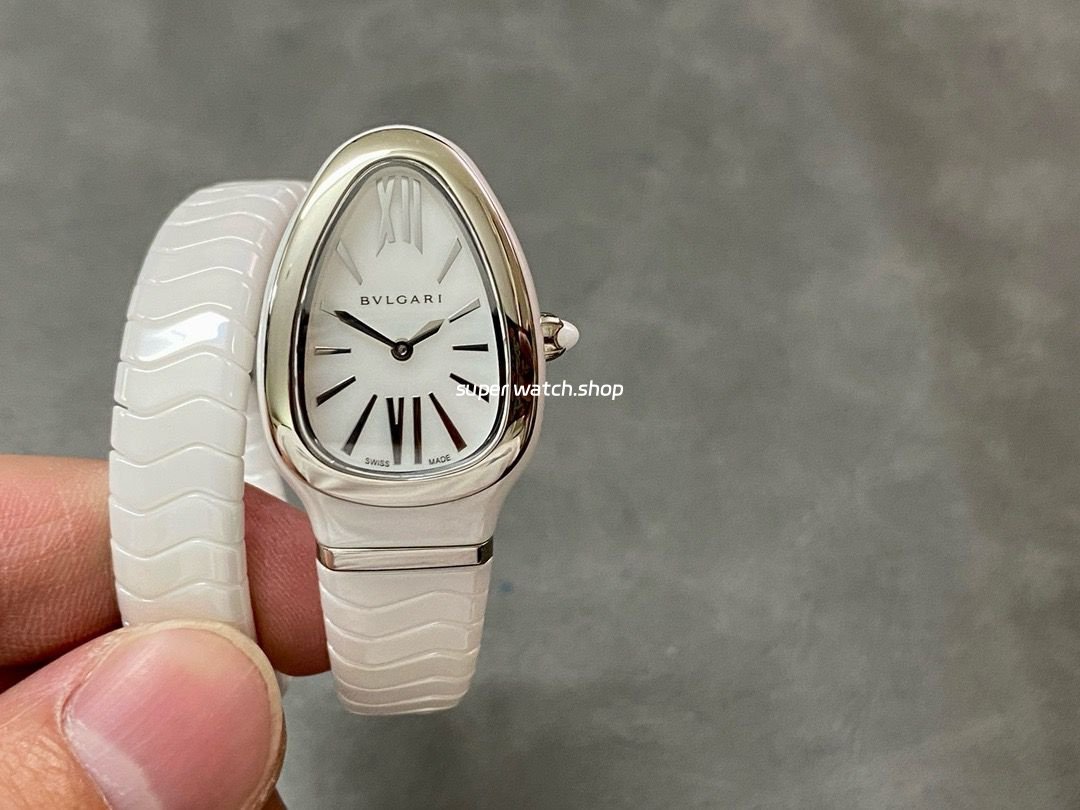 BV-Factory-Bvlgari-Serpenti-102613-35mm-White-Ceramic-Roman-Numerals-White-Dial-8.jpg BV Factory Bvlgari Quartz Serpenti 102613 35mm White Ceramic Roman Numerals White Dial - Image 1