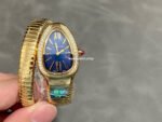 BV Factory Bvlgari Quartz Serpenti 102984 35mm Full Gold Roman Numerals Blue Dial