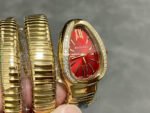BV Factory Bvlgari Quartz Serpenti 103070 35mm Full Gold Roman Numerals Red Dial - Image 2