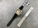 BV Factory Cartier Santos W2SA0030 39.8mm Gold Steel Leather Strap Roman Numerals Grey Dial - Image 9