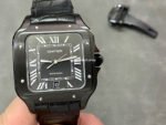 BV Factory Cartier Santos WSSA0039 39.8mm Full Black Steel Black Dial