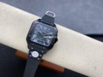 BV Factory Cartier Santos WSSA0039 39.8mm Steel Rubber Strap Roman Numerals Black Dial - Image 4