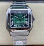 BV Factory Cartier Santos WSSA0061 35.1mm Full Steel Roman Numerals Green Dial