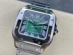 BV Factory Cartier Santos WSSA0061 35.1mm Full Steel Roman Numerals Green Dial - Image 3
