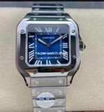 BV Factory Cartier Santos WSSA0063 35.1mm Full Steel Roman Numerals Blue Dial