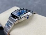 BV Factory Cartier Santos WSSA0063 35.1mm Full Steel Roman Numerals Blue Dial - Image 7