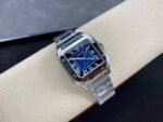 BV Factory Cartier Santos WSSA0063 35.1mm Full Steel Roman Numerals Blue Dial - Image 4