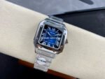 BV Factory Cartier Santos WSSA0063 35.1mm Full Steel Roman Numerals Blue Dial - Image 5