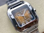 BV Factory Cartier Santos WSSA0065 35.1mm Full Steel Roman Numerals Orange Dial - Image 2