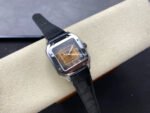 BV Factory Cartier Santos WSSA0065 35.1mm Steel Leather Strap Roman Numerals Orange Dial - Image 4