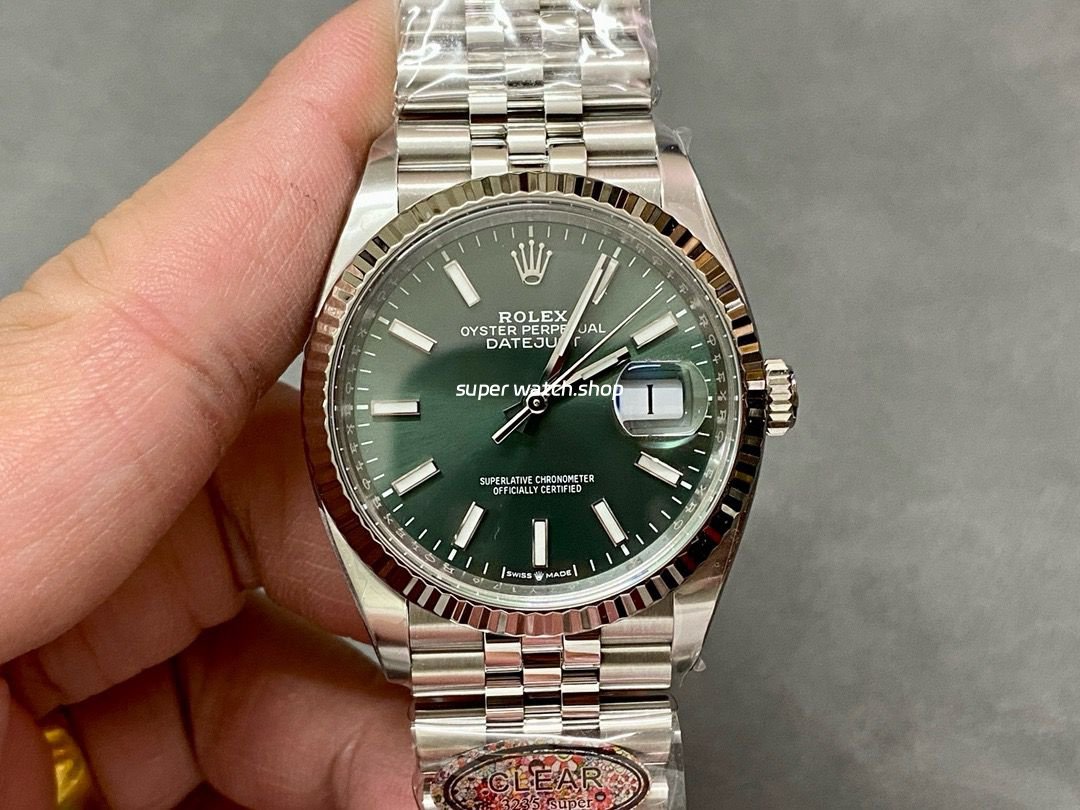 Clean-Factory-Rolex-Datejust-126234-0051-36mm-Full-904L-Mint-Green-Dial-Jubilee-9.jpg Clean Factory Rolex Datejust 126234-0051 36mm Full 904L Mint Green Dial Jubilee - Image 1