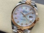 Clean Factory Rolex Datejust 126331 41mm Half Rose Gold Diamond Mother Of Pearl Dial Jubilee - Image 3